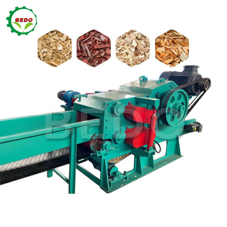 590rpm ইলেকট্রিক বনজ কাঠের চপার শ্রেডার মেশিন ড্রাম টাইপ কাঠের চপার সরঞ্জাম