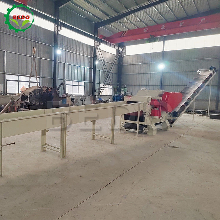 380V ইলেকট্রিক ইন্ডাস্ট্রিয়াল উড চিপার মেশিন 310x700mm ইনলেট ড্রাম টাইপ ব্রাঞ্চ শ্রেডার