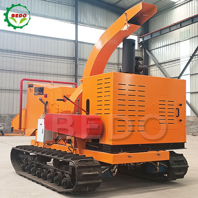 ক্রলার কাঠ শাখা কাঠ চিপার Shredder মেশিন ডিজেল ইঞ্জিন 102HP