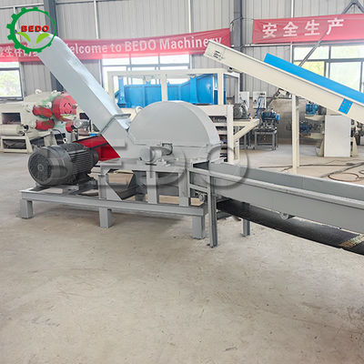 6pcs Blades 37KW Main Power Electric Wood Chipper Machine With 4m Feed Conveyor (৪ মিটার ফিড কনভেয়র সহ ৬ পিসি ব্লেড ৩৭ কেডব্লিউ)